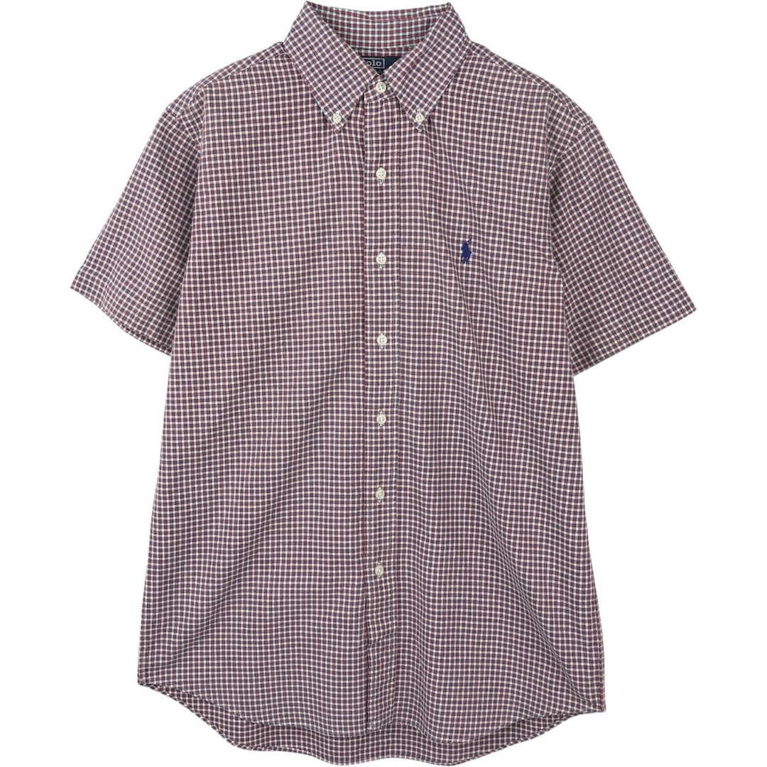 Ralph Lauren Polo by Ralph Lauren BLAKE Short-Sleeve Button-Down Check Shirt, Men's Size M (approx.) cotton red type Vintage Second Hand