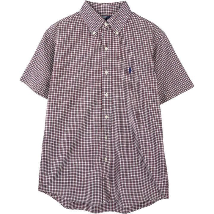 Ralph Lauren Polo by Ralph Lauren BLAKE Short-Sleeve Button-Down Check Shirt, Men's Size M (approx.) cotton red type Vintage Second Hand
