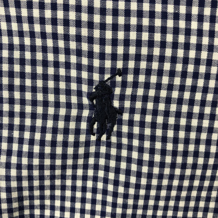 Ralph Lauren BLAKE Gingham Check Short Sleeve Button Down Check Shirt Men's Size L cotton blue type Vintage Second Hand