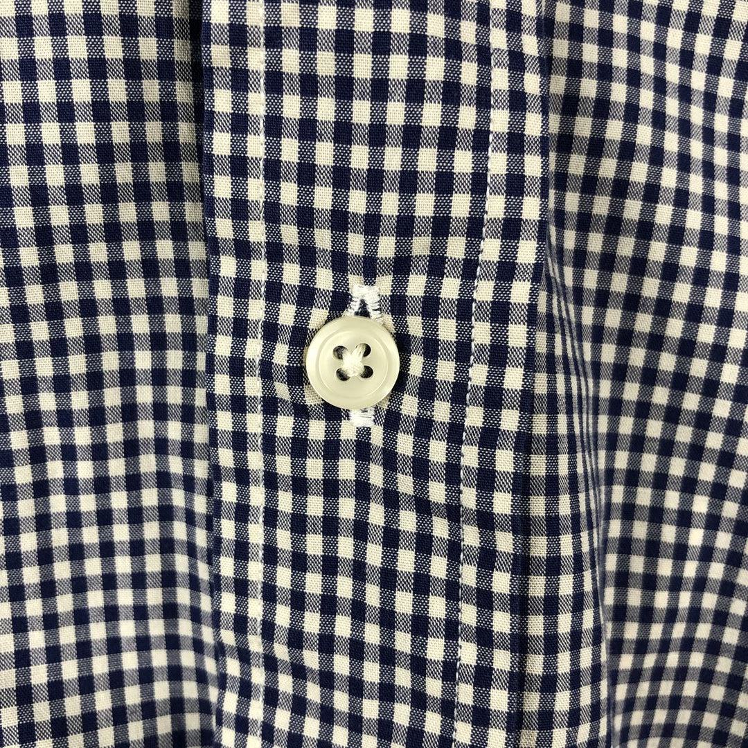 Ralph Lauren BLAKE Gingham Check Short Sleeve Button Down Check Shirt Men's Size L cotton blue type Vintage Second Hand