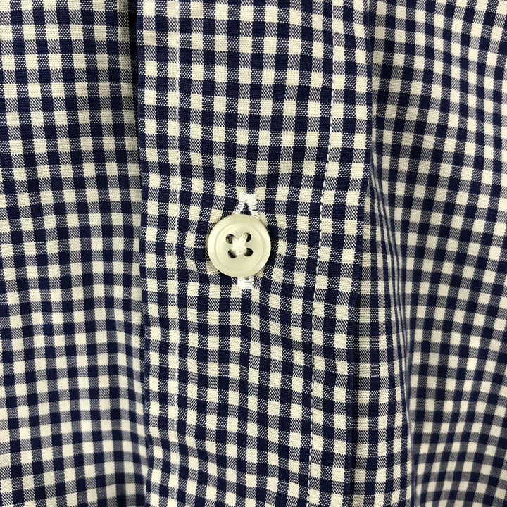 Ralph Lauren BLAKE Gingham Check Short Sleeve Button Down Check Shirt Men's Size L cotton blue type Vintage Second Hand