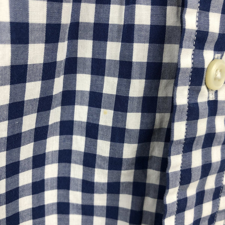 Ralph Lauren Classic Fit Gingham Check Short Sleeve Button Down Check Shirt Men's M unclear blue type Vintage Second Hand