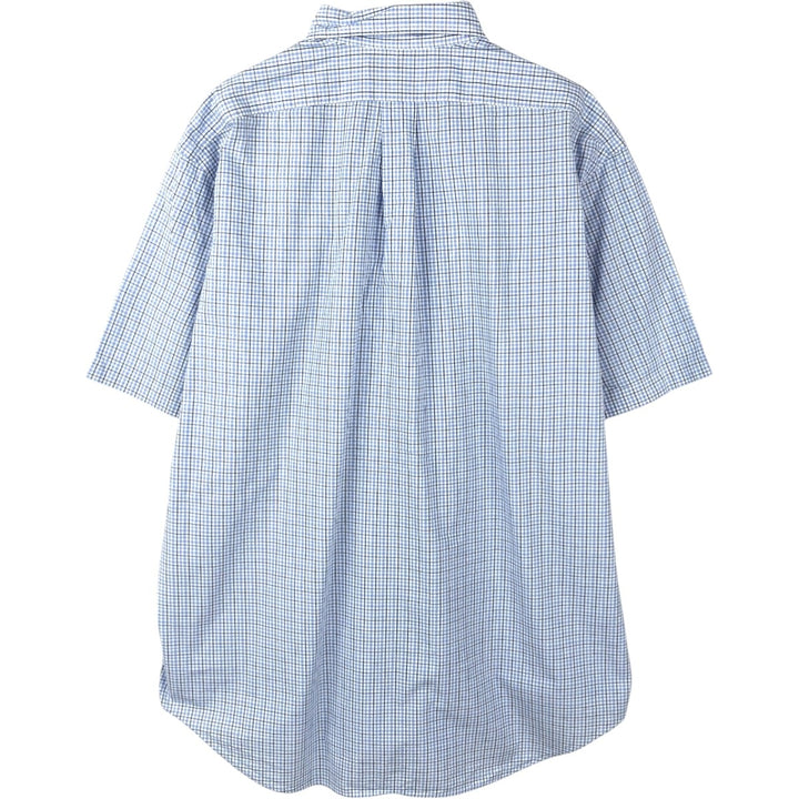 Ralph Lauren BLAKE short sleeve button down check shirt, men's size L cotton blue type Vintage Second Hand