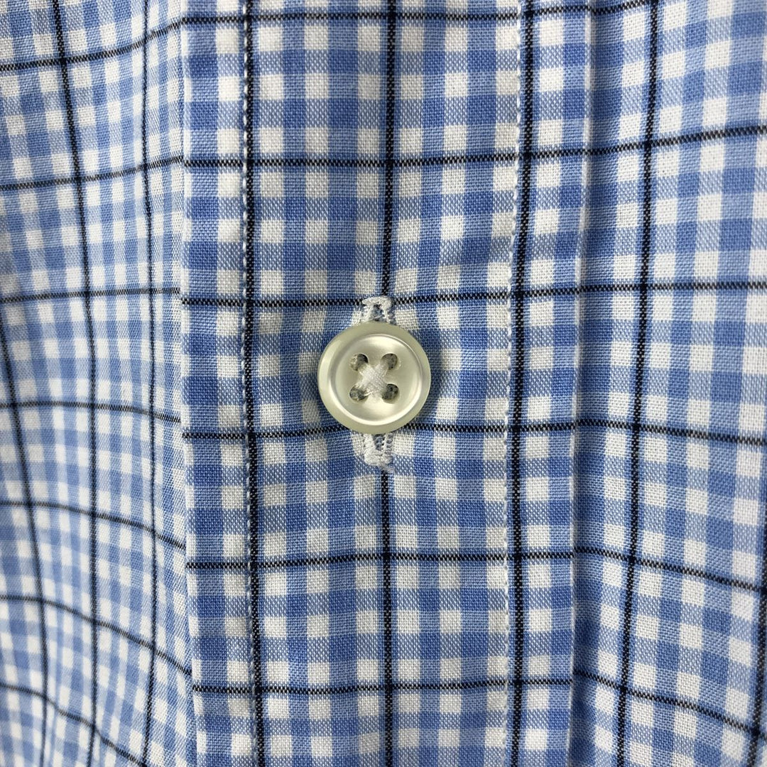Ralph Lauren BLAKE short sleeve button down check shirt, men's size L cotton blue type Vintage Second Hand