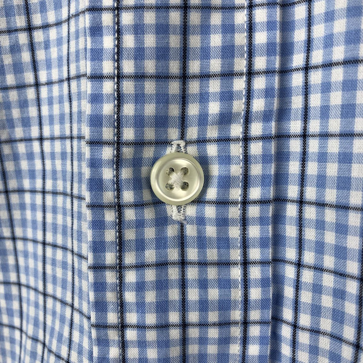 Ralph Lauren BLAKE short sleeve button down check shirt, men's size L cotton blue type Vintage Second Hand