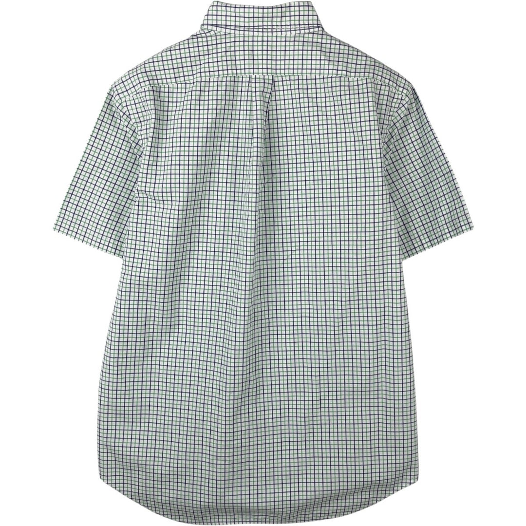 Ralph Lauren short sleeve button down check shirt, men's size L cotton white type Vintage Second Hand
