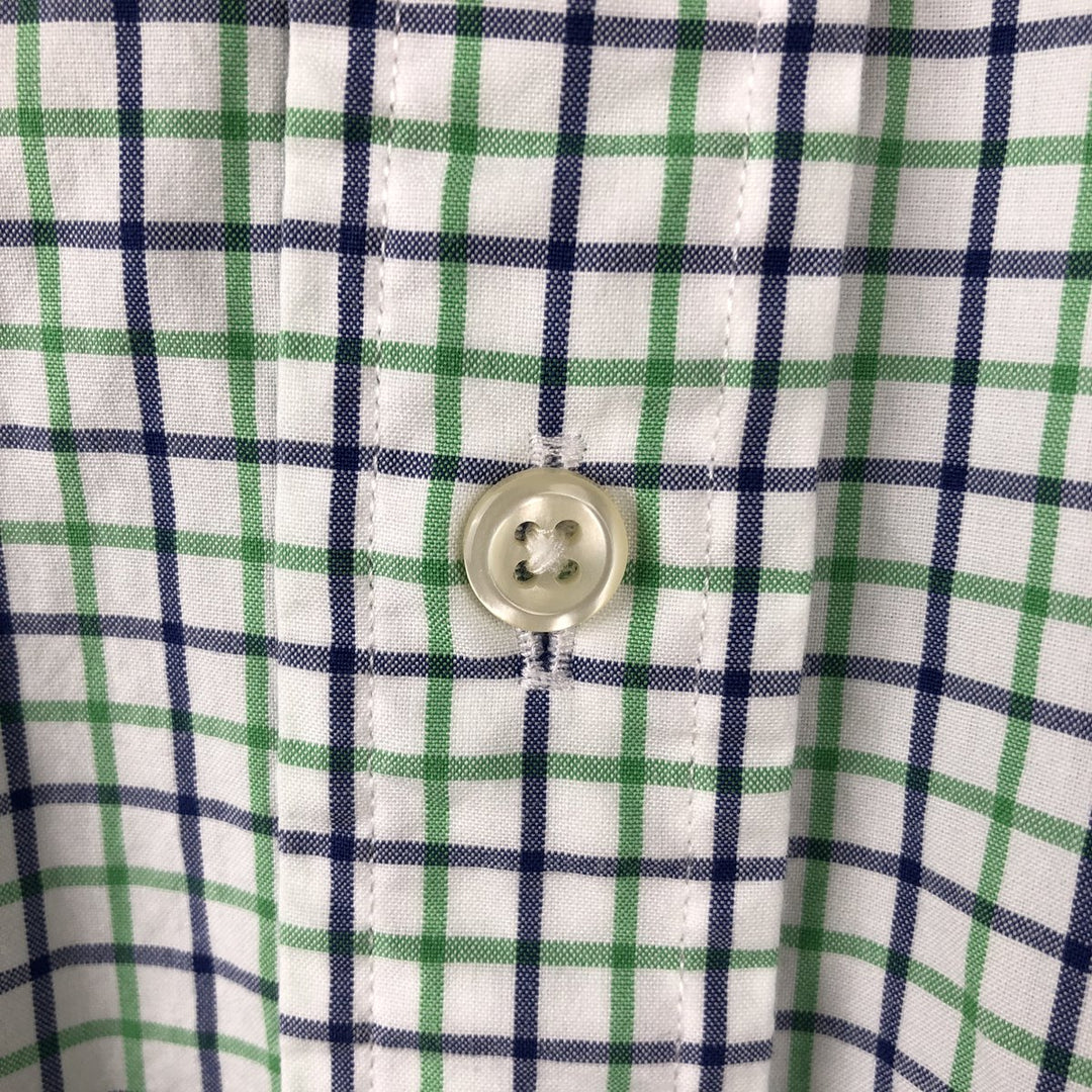 Ralph Lauren short sleeve button down check shirt, men's size L cotton white type Vintage Second Hand