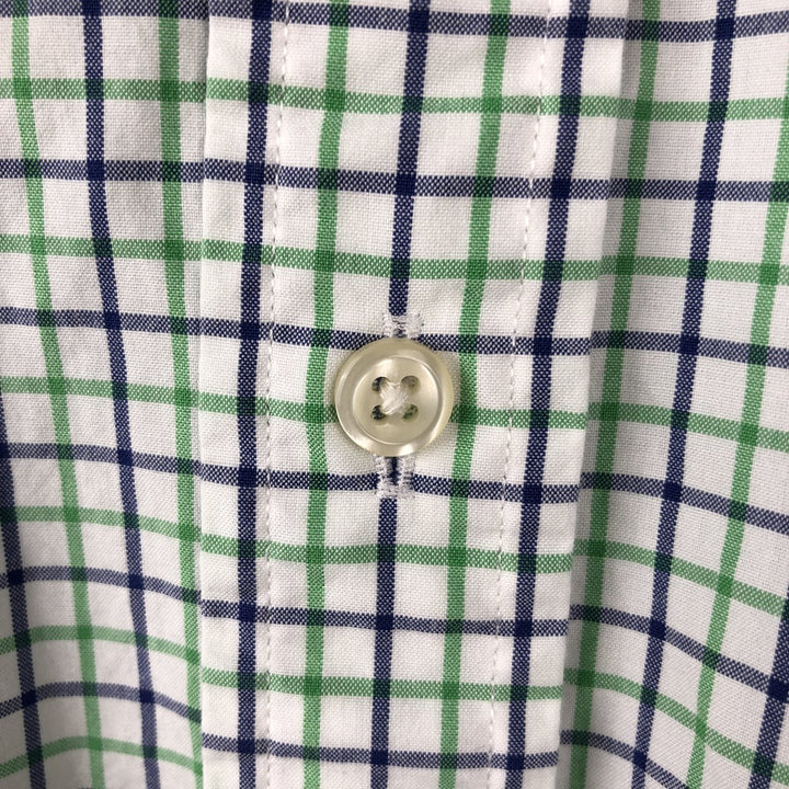 Ralph Lauren short sleeve button down check shirt, men's size L cotton white type Vintage Second Hand