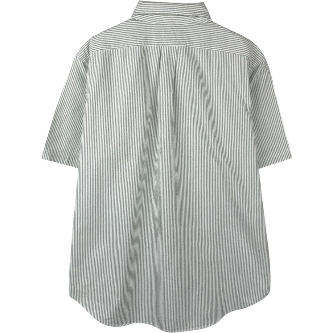 Ralph Lauren Classic Fit Short Sleeve Button Down Striped Shirt Men's Size L cotton green type Vintage Second Hand