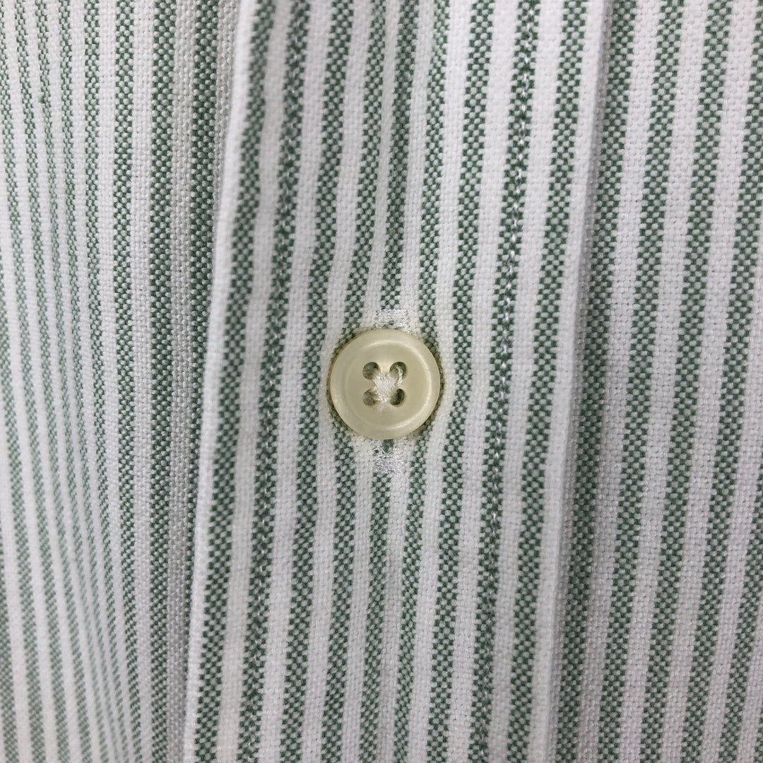 Ralph Lauren Classic Fit Short Sleeve Button Down Striped Shirt Men's Size L cotton green type Vintage Second Hand