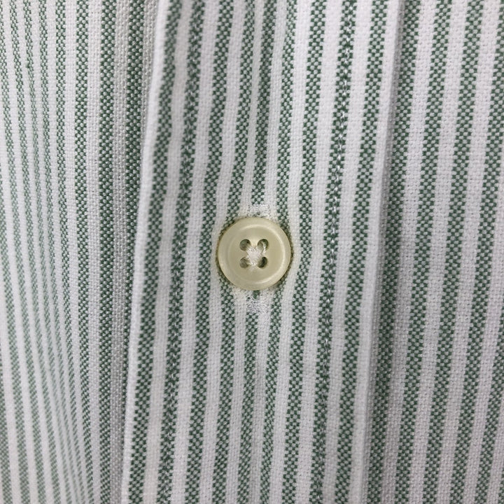 Ralph Lauren Classic Fit Short Sleeve Button Down Striped Shirt Men's Size L cotton green type Vintage Second Hand