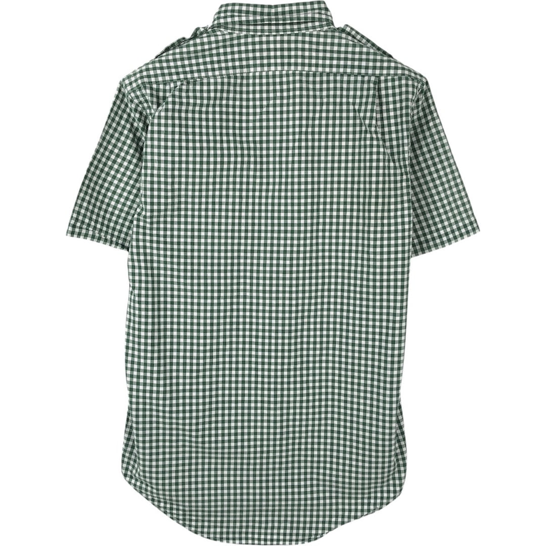 Ralph Lauren POLO by Ralph Lauren Gingham Check Short-Sleeve Cotton Check Shirt (Men's Size S) cotton green type Vintage Second Hand