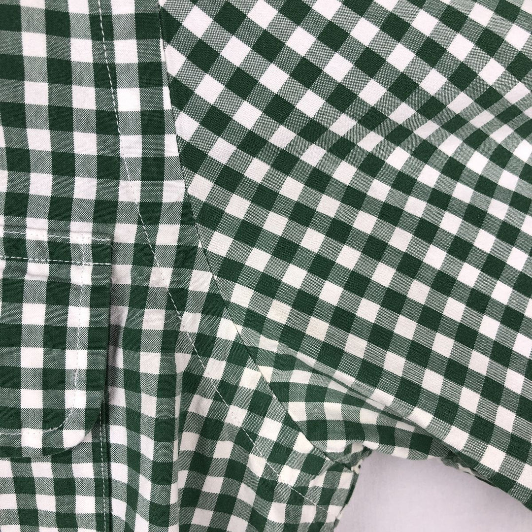 Ralph Lauren POLO by Ralph Lauren Gingham Check Short-Sleeve Cotton Check Shirt (Men's Size S) cotton green type Vintage Second Hand