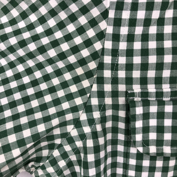 Ralph Lauren POLO by Ralph Lauren Gingham Check Short-Sleeve Cotton Check Shirt (Men's Size S) cotton green type Vintage Second Hand