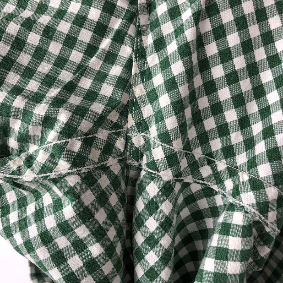 Ralph Lauren POLO by Ralph Lauren Gingham Check Short-Sleeve Cotton Check Shirt (Men's Size S) cotton green type Vintage Second Hand