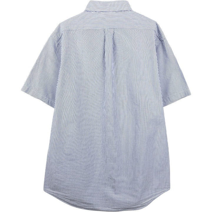 Ralph Lauren Seersucker Short Sleeve Button-Down Striped Shirt, Men's Size L cotton blue type Vintage Second Hand