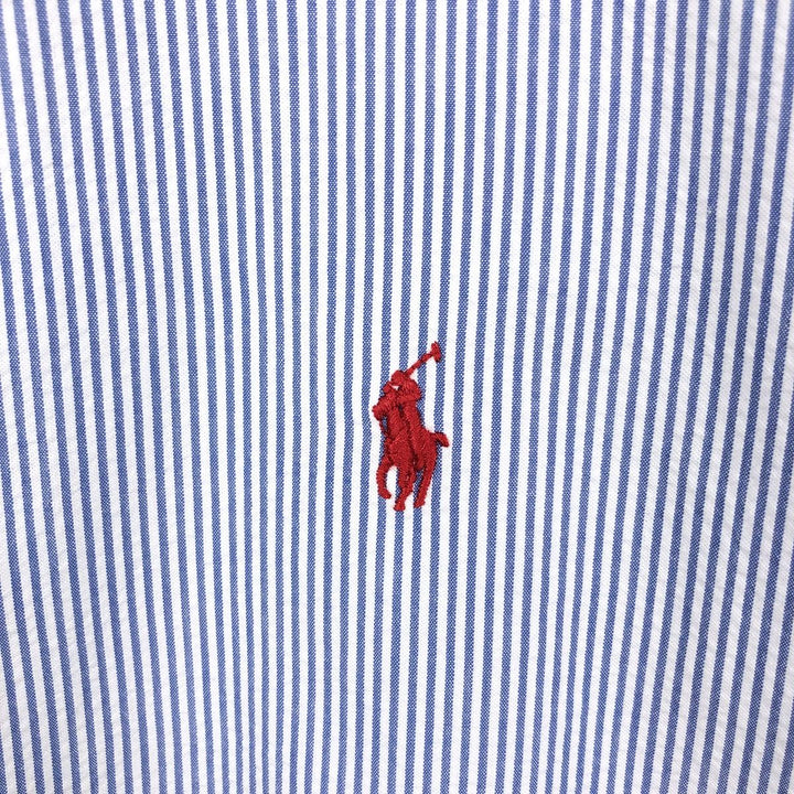 Ralph Lauren Seersucker Short Sleeve Button-Down Striped Shirt, Men's Size L cotton blue type Vintage Second Hand