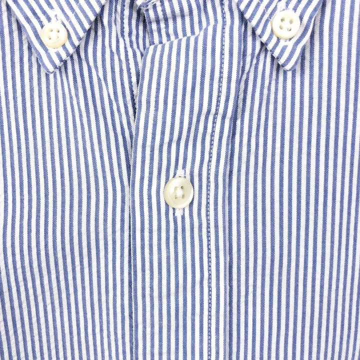 Ralph Lauren Seersucker Short Sleeve Button-Down Striped Shirt, Men's Size L cotton blue type Vintage Second Hand