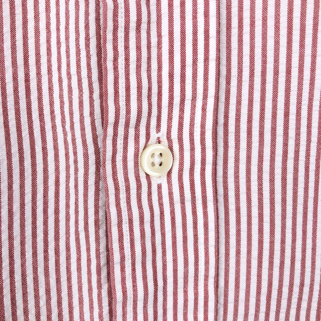 Ralph Lauren CLASSIC FIT Classic Fit Seersucker Short Sleeve Button Down Striped Shirt Men's XL cotton red type Vintage Second Hand