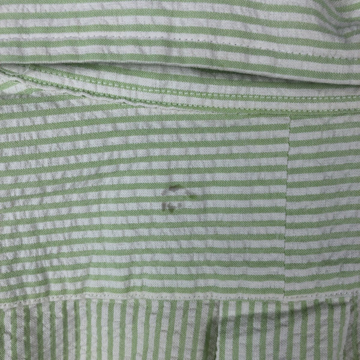 Ralph Lauren Classic Fit Seersucker Short Sleeve Button Down Striped Shirt Men's M cotton green type Vintage Second Hand