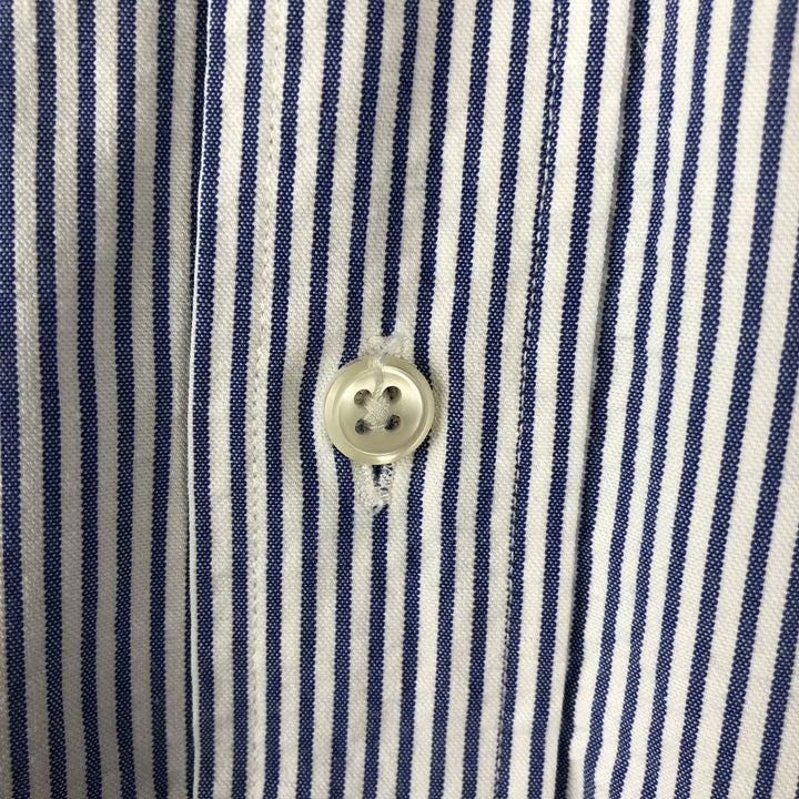 Ralph Lauren CLASSIC FIT Seersucker Stripe Pattern Short-Sleeve Button-Down Stripe Shirt, Men's Size M (approx.) cotton blue type Vintage Second Hand