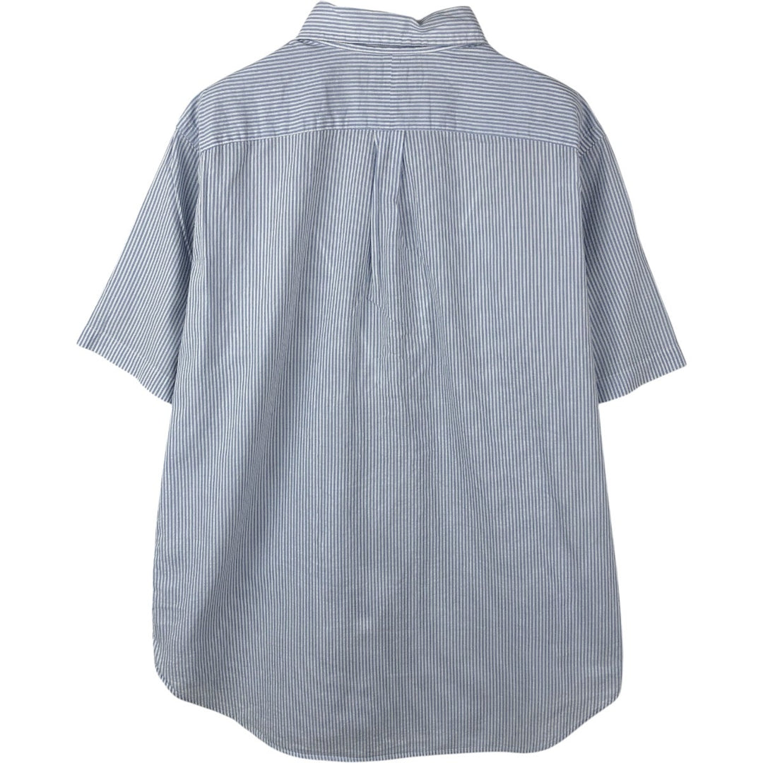 Ralph Lauren Classic Fit Seersucker Short Sleeve Button Down Striped Shirt Men's Size L cotton Blue type light blue Vintage Second Hand