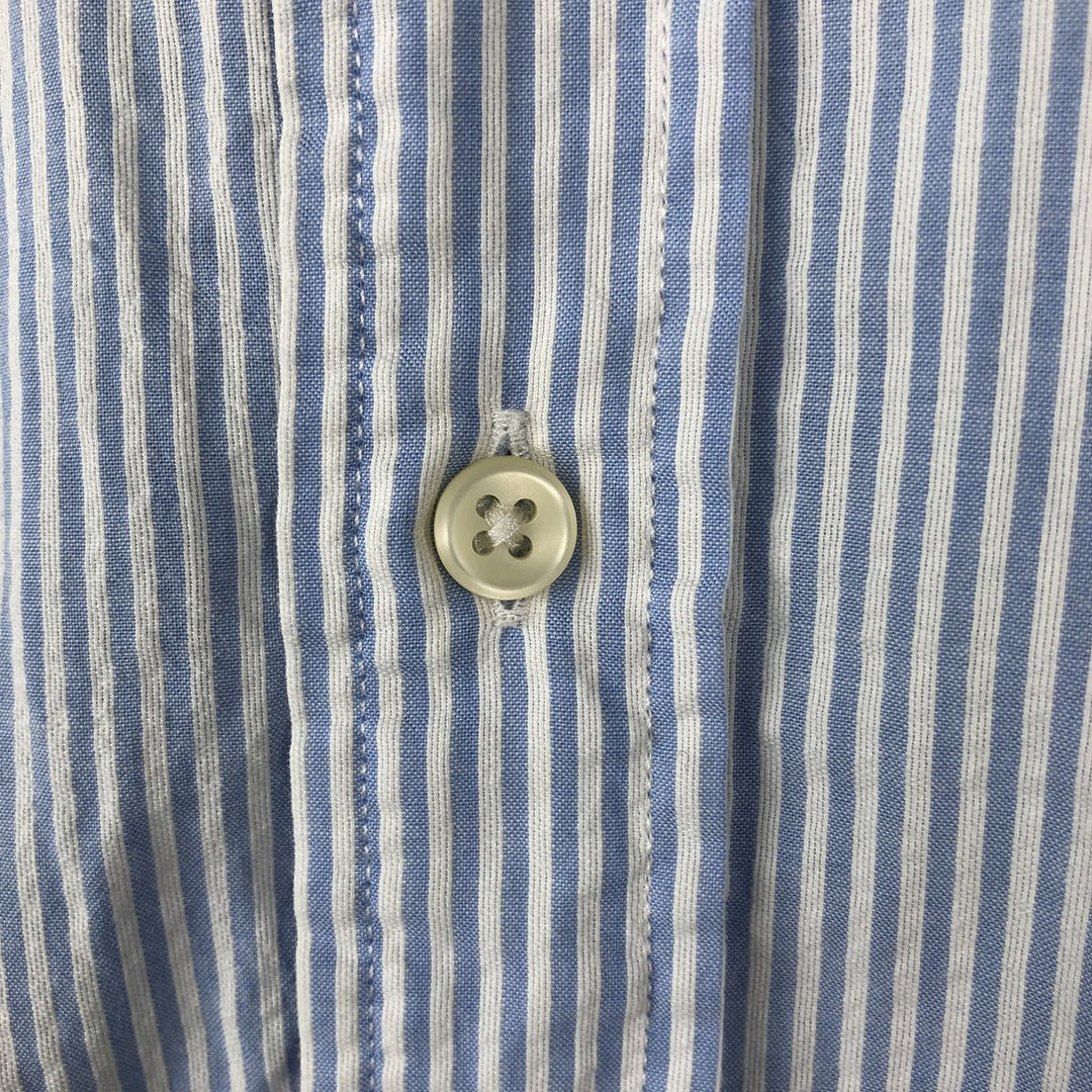 Ralph Lauren Classic Fit Seersucker Short Sleeve Button Down Striped Shirt Men's Size L cotton Blue type light blue Vintage Second Hand