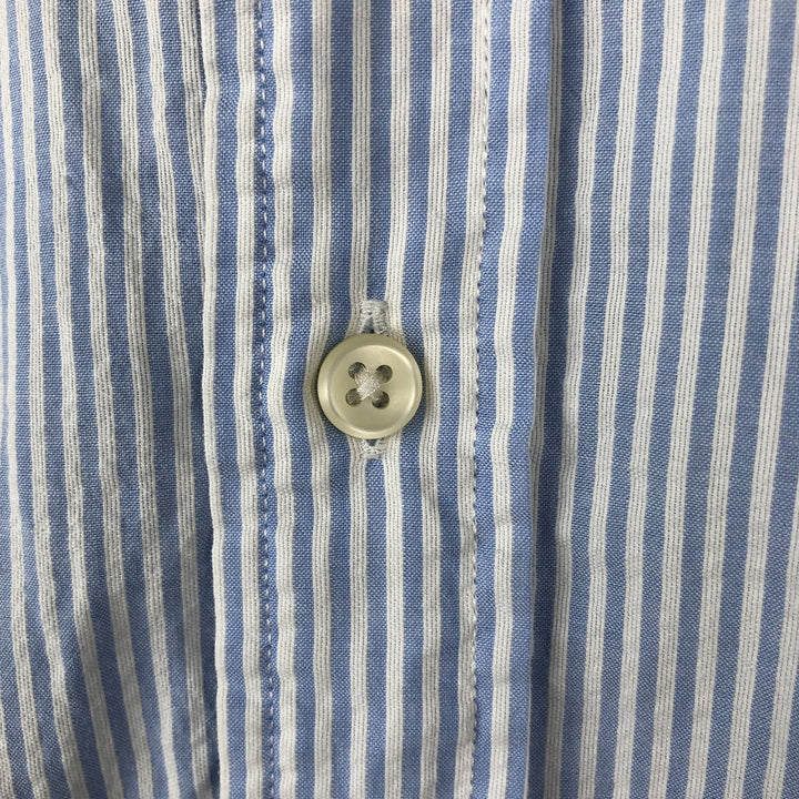 Ralph Lauren Classic Fit Seersucker Short Sleeve Button Down Striped Shirt Men's Size L cotton Blue type light blue Vintage Second Hand