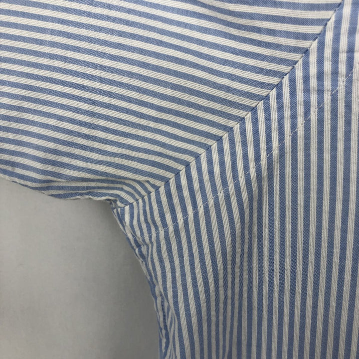 Ralph Lauren Classic Fit Seersucker Short Sleeve Button Down Striped Shirt Men's Size L cotton Blue type light blue Vintage Second Hand
