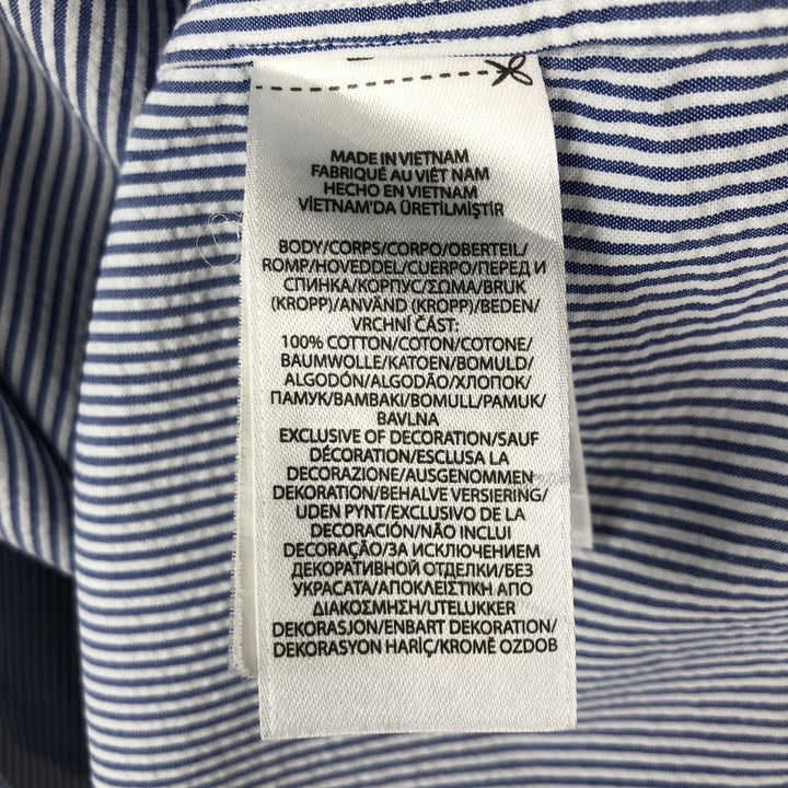 Ralph Lauren CLASSIC FIT Short-Sleeve Button-Down Striped Shirt, Men's Size L (Equivalent), Seersucker cotton blue type Vintage Second Hand