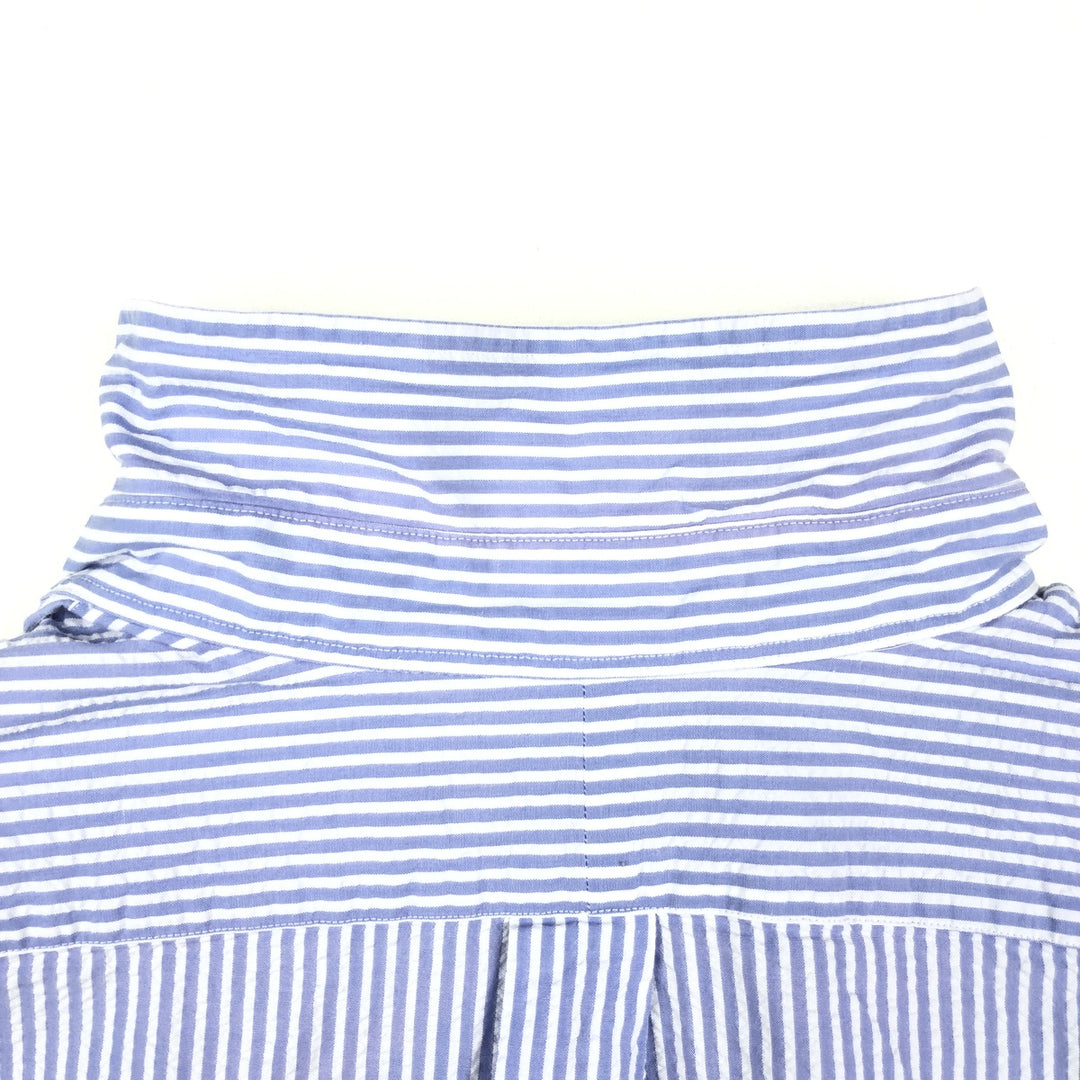 Ralph Lauren Seersucker Short Sleeve Button-Down Striped Shirt Men's XL cotton navy blue type Vintage Second Hand