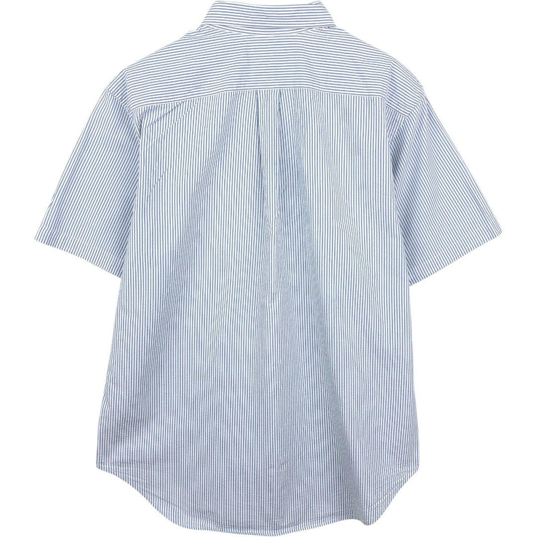 Ralph Lauren CLASSIC FIT Classic Fit Seersucker Short Sleeve Button Down Striped Shirt Men's L cotton blue type Vintage Second Hand