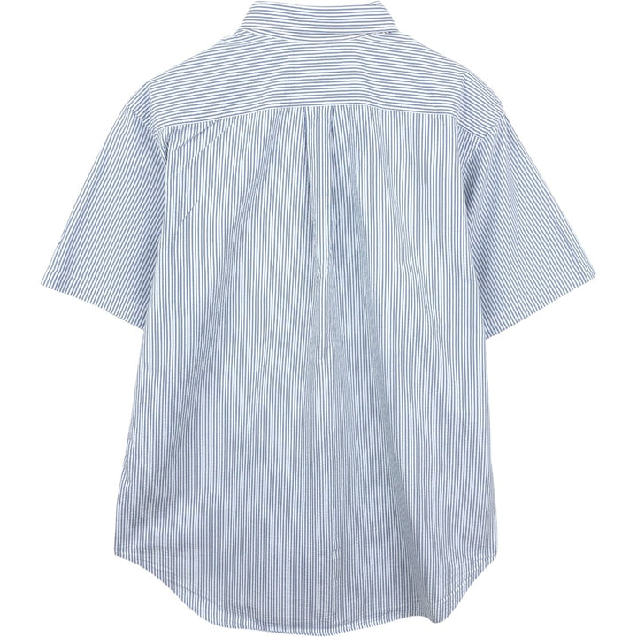 Ralph Lauren CLASSIC FIT Classic Fit Seersucker Short Sleeve Button Down Striped Shirt Men's L cotton blue type Vintage Second Hand