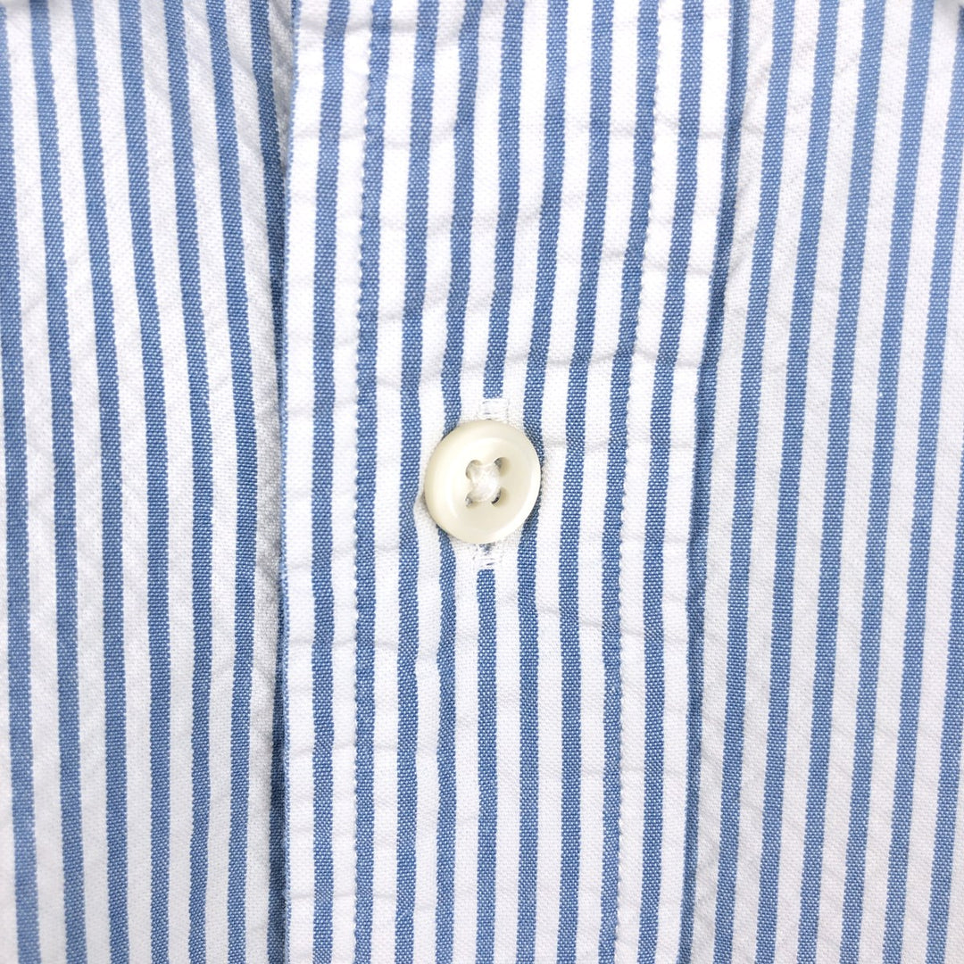 Ralph Lauren CLASSIC FIT Classic Fit Seersucker Short Sleeve Button Down Striped Shirt Men's L cotton blue type Vintage Second Hand
