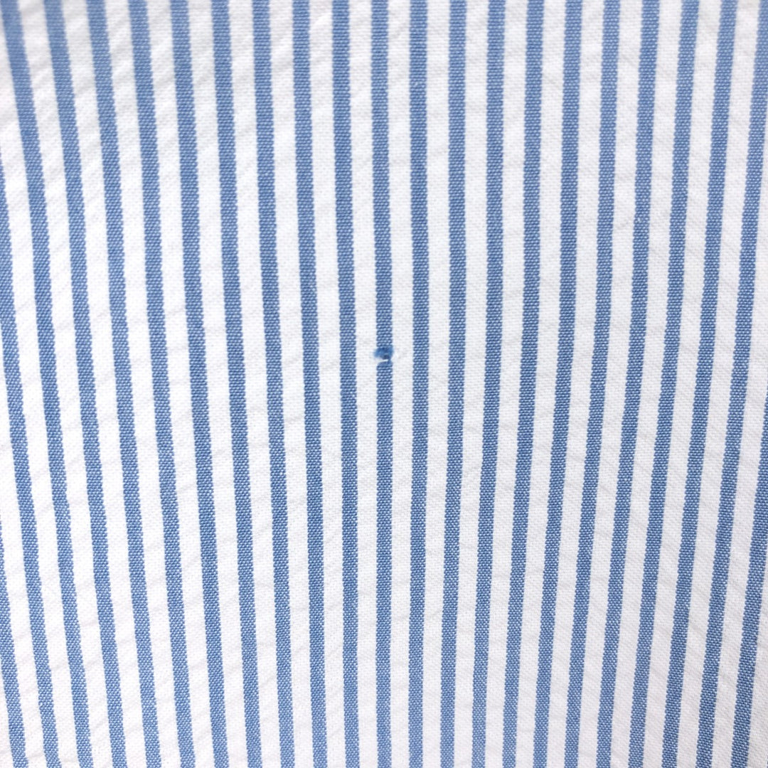Ralph Lauren CLASSIC FIT Classic Fit Seersucker Short Sleeve Button Down Striped Shirt Men's L cotton blue type Vintage Second Hand