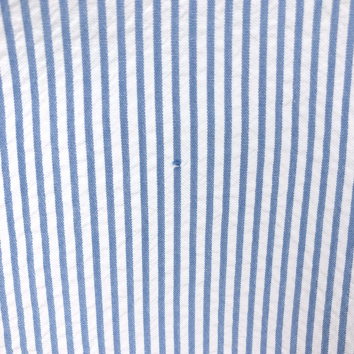 Ralph Lauren CLASSIC FIT Classic Fit Seersucker Short Sleeve Button Down Striped Shirt Men's L cotton blue type Vintage Second Hand
