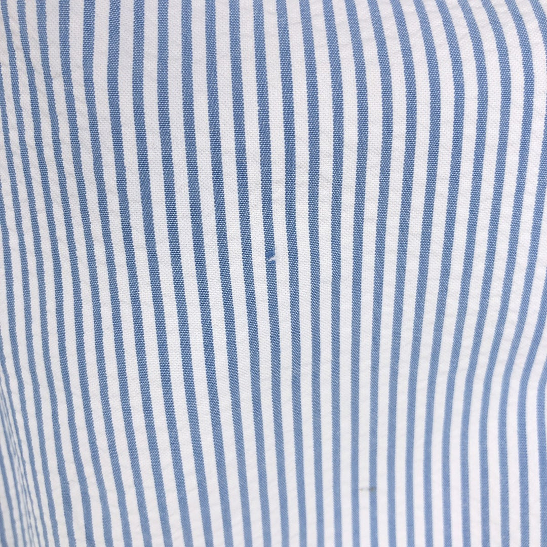 Ralph Lauren CLASSIC FIT Classic Fit Seersucker Short Sleeve Button Down Striped Shirt Men's L cotton blue type Vintage Second Hand