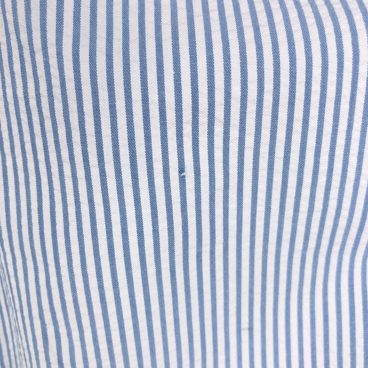 Ralph Lauren CLASSIC FIT Classic Fit Seersucker Short Sleeve Button Down Striped Shirt Men's L cotton blue type Vintage Second Hand