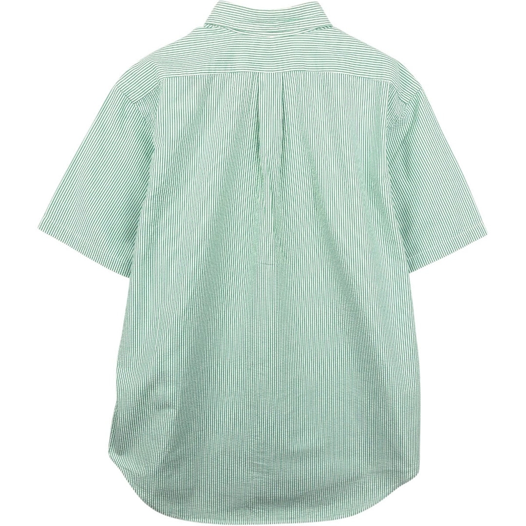Ralph Lauren CLASSIC FIT Classic Fit Seersucker Short Sleeve Button Down Striped Shirt Men's L cotton green type Vintage Second Hand