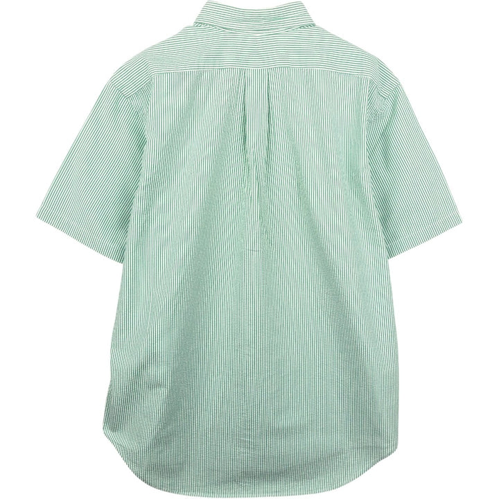 Ralph Lauren CLASSIC FIT Classic Fit Seersucker Short Sleeve Button Down Striped Shirt Men's L cotton green type Vintage Second Hand