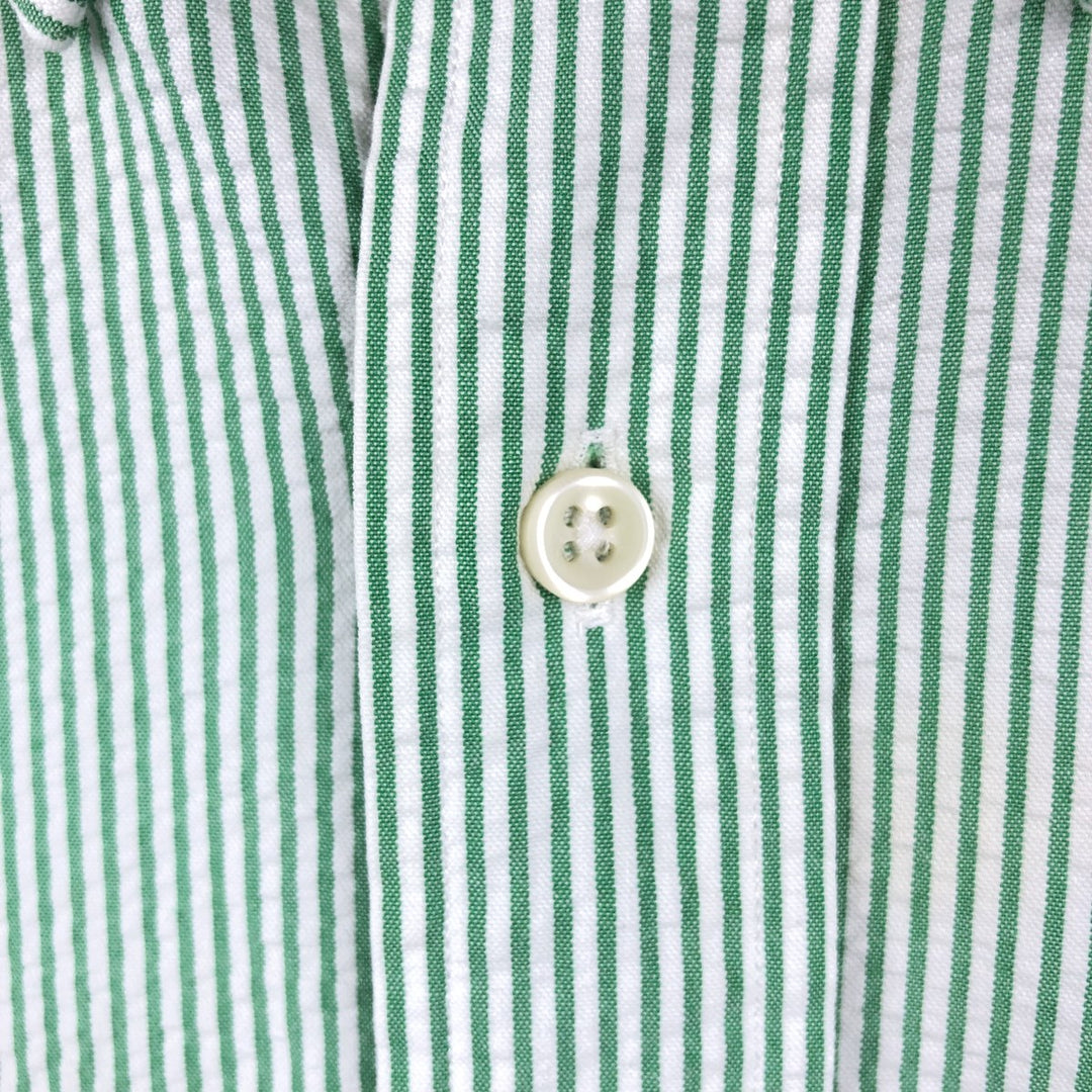 Ralph Lauren CLASSIC FIT Classic Fit Seersucker Short Sleeve Button Down Striped Shirt Men's L cotton green type Vintage Second Hand