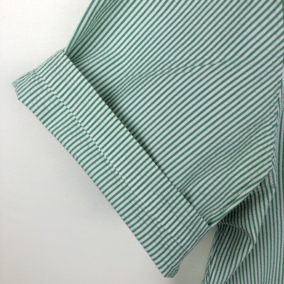 Ralph Lauren CLASSIC FIT Classic Fit Seersucker Short Sleeve Button Down Striped Shirt Men's L cotton green type Vintage Second Hand