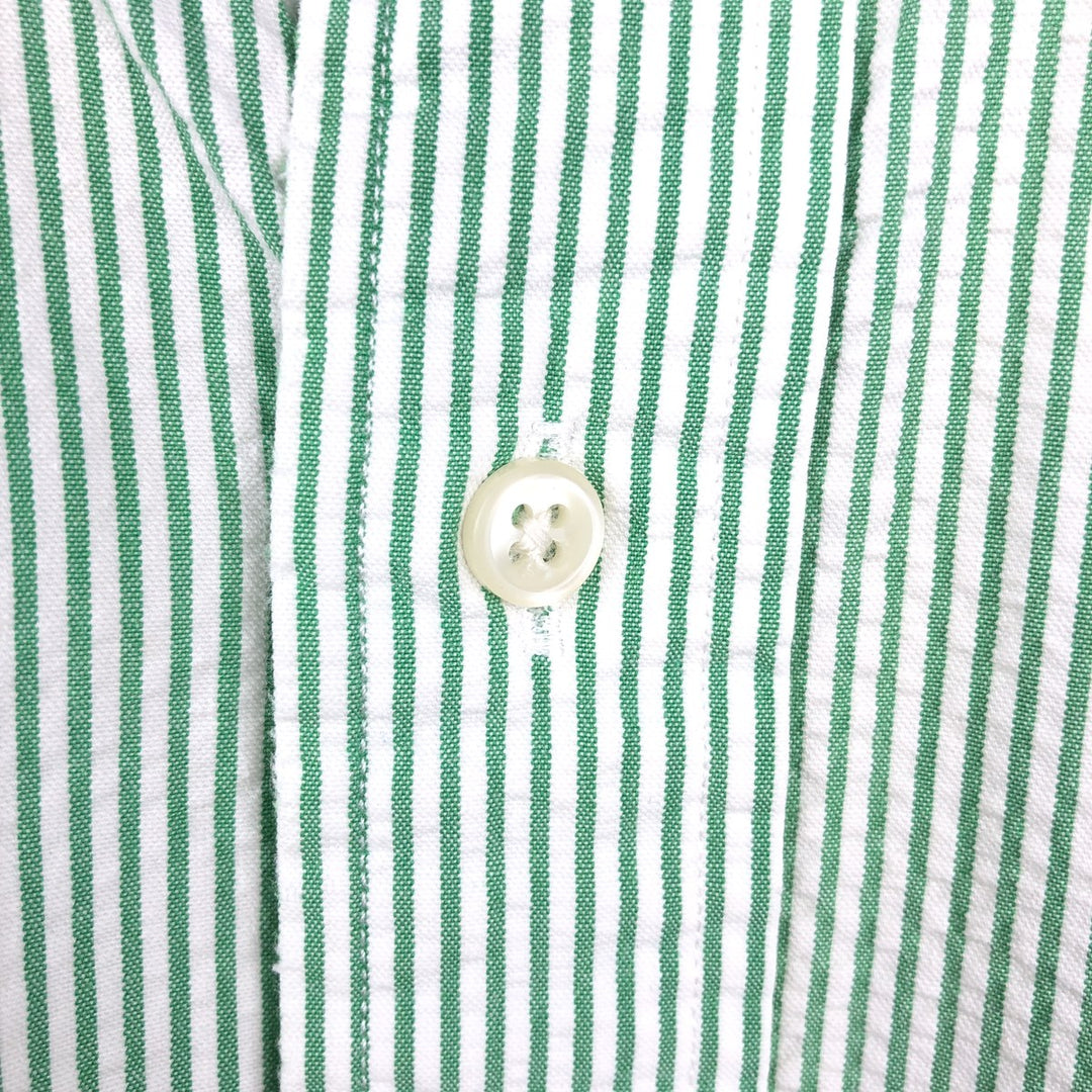Ralph Lauren CLASSIC FIT Classic Fit Seersucker Short Sleeve Button Down Striped Shirt Men's XL cotton green type Vintage Second Hand