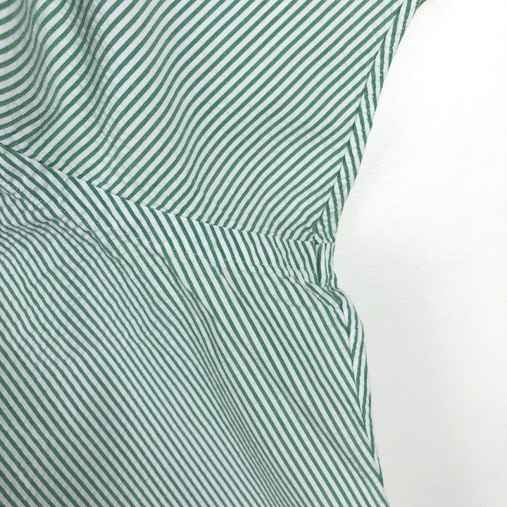 Ralph Lauren CLASSIC FIT Classic Fit Seersucker Short Sleeve Button Down Striped Shirt Men's XL cotton green type Vintage Second Hand