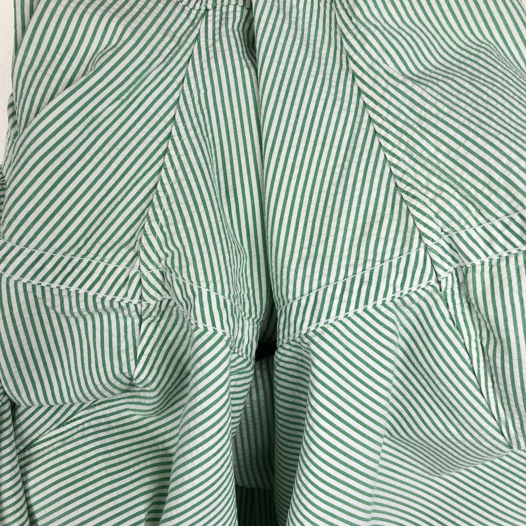 Ralph Lauren CLASSIC FIT Classic Fit Seersucker Short Sleeve Button Down Striped Shirt Men's XL cotton green type Vintage Second Hand
