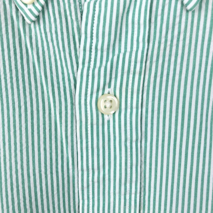 Ralph Lauren Seersucker Short Sleeve Button-Down Striped Shirt Men's XL cotton Green type dark green Vintage Second Hand