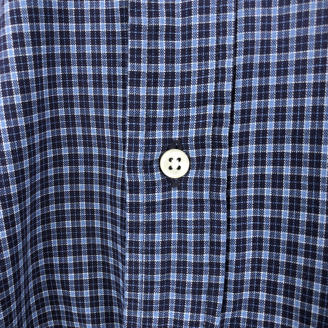 Ralph Lauren POLO by Ralph Lauren Short-Sleeve Button-Down Check Shirt, Made in Canada, Men's Size M (approx.) cotton blue type Vintage Second Hand