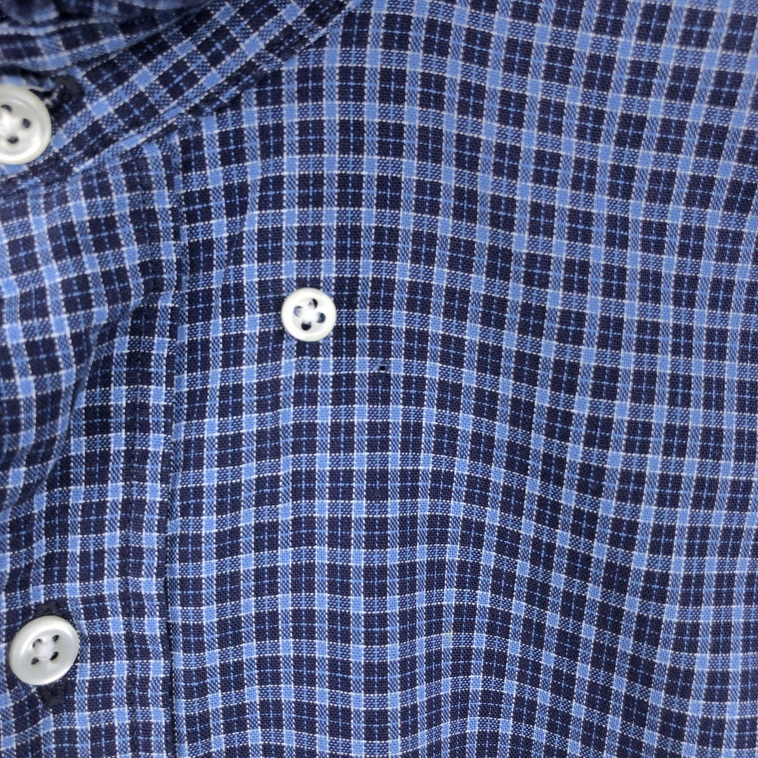 Ralph Lauren POLO by Ralph Lauren Short-Sleeve Button-Down Check Shirt, Made in Canada, Men's Size M (approx.) cotton blue type Vintage Second Hand
