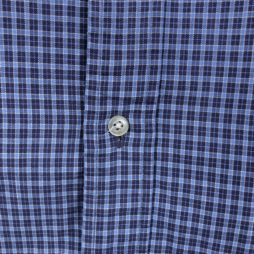 Ralph Lauren POLO by Ralph Lauren Short-Sleeve Button-Down Check Shirt, Made in Canada, Men's Size M (approx.) cotton blue type Vintage Second Hand