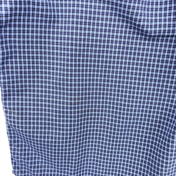 Ralph Lauren POLO by Ralph Lauren Short-Sleeve Button-Down Check Shirt, Made in Canada, Men's Size M (approx.) cotton blue type Vintage Second Hand